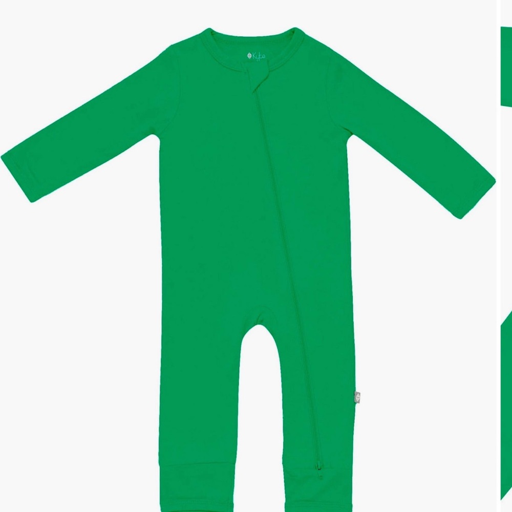 KYTE BABY ZIPPERED ROMPER IN FERN-RETIRED COLOR